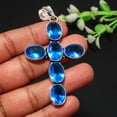 thumbnail image 1 of London Blue Topaz Oval Shape Gemstone Ethnic Birthday Gift Pendant Jewelry 3.20", 1 of 3