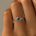 thumbnail image 1 of London Blue Topaz Ring | London Blue Topaz Engagement Ring | Round London Topaz White Gold Ring | London Topaz and Diamond Ring | 14K Gold, 1 of 6
