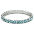 thumbnail image 1 of London Blue Topaz Round 2.50 MM Eternity Band 925 Sterling Silver Women Stackable Wedding Ring, 1 of 4