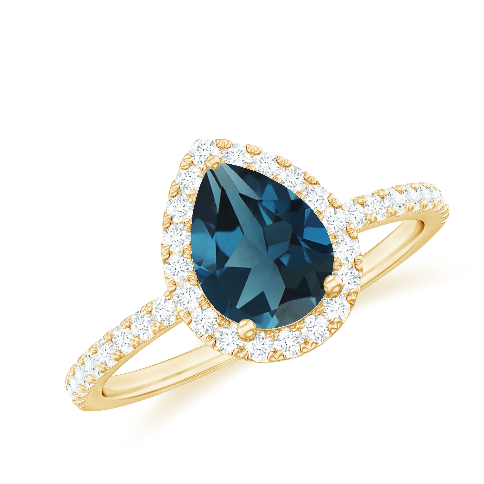 Blue topaz teardrop ring sale