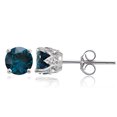 thumbnail image 1 of London Blue and White Topaz Sterling Silver Crown Stud Earrings, 1 of 3