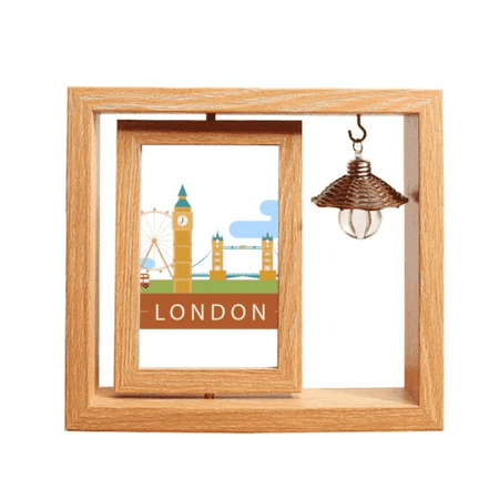 London Bridge UK Big Ben The London Eye Wooden Rotating Picture Photo Frame 4x6