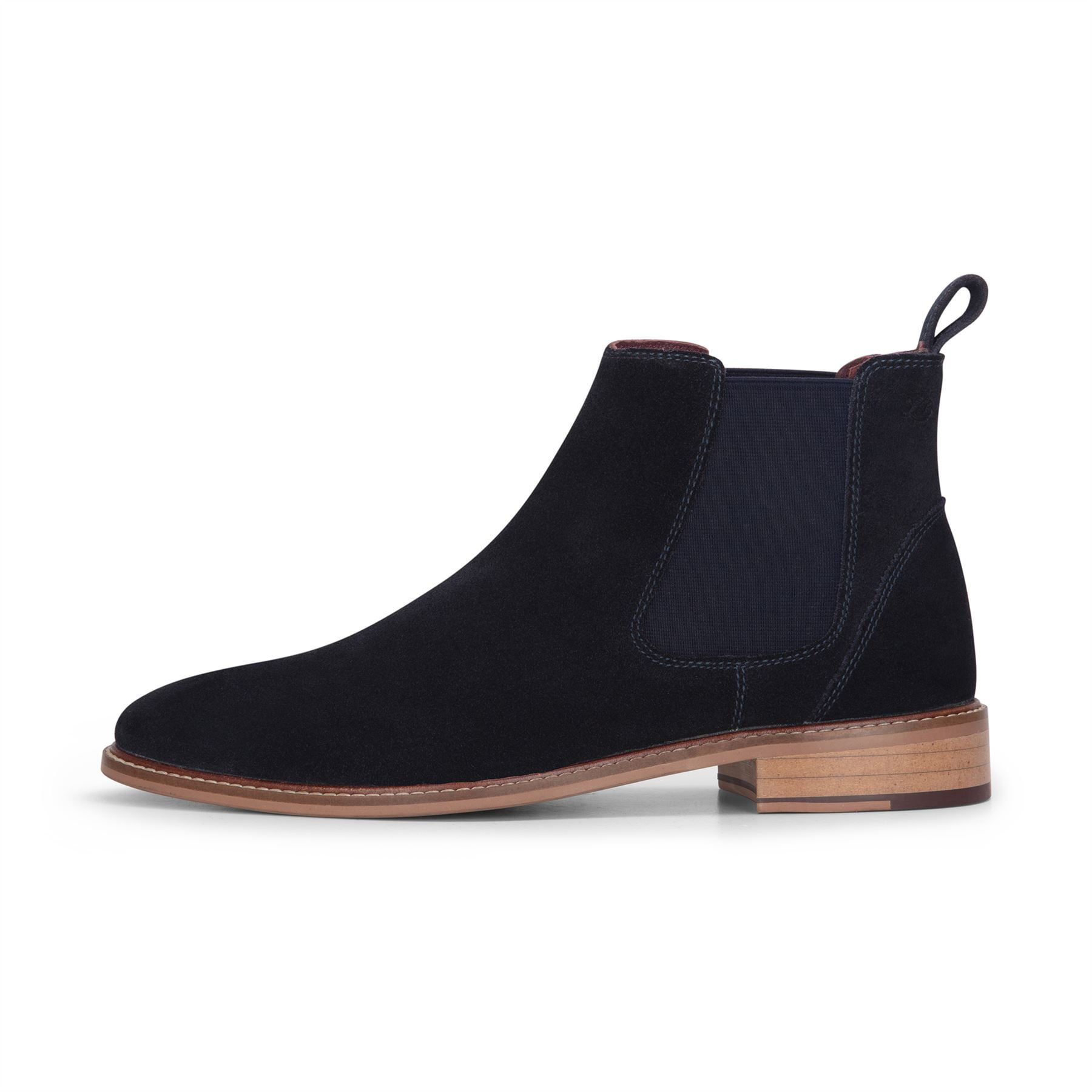 London Brogues Men s Navy Suede Leather Chelsea Boots