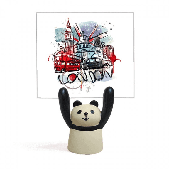 London Bus Big Ben UK Watercolor Memo Holder Cartoon Animal Panda Stand Decoration
