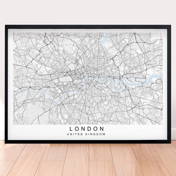 London City Map Travel Minimalist Horizontal Landscape Layout Art Travel Wall Art Poster , Poster Print Only