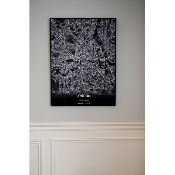 London City, U.K. Print Map Wall Art with Frame
