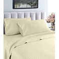 thumbnail image 1 of London Collection 600 Thread Count Wrinkle Resistant Woven Stripe 100% Egyptian Cotton 3 Piece Sheet Set (Twin, Ivory), 1 of 5