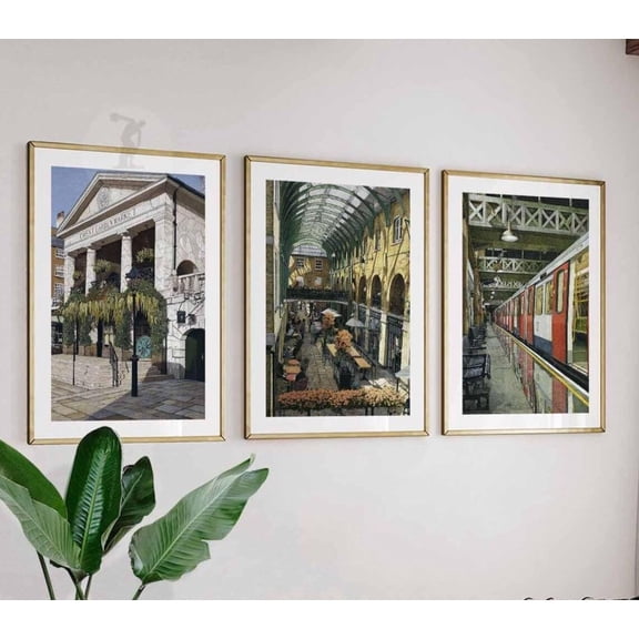 London Covent Garden Underground Wall Art Set 3 Unframed Paper Print 20x30