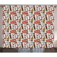 thumbnail image 1 of Ambesonne London Curtains 2 Panel Set, Doodle English, 108" x 108", Multicolor, 1 of 3