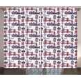 thumbnail image 1 of Ambesonne London Curtains 2 Panel Set, City Landmarks Sketch, 108" x 84", Pale Blue Eggplant, 1 of 3