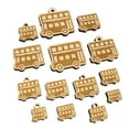 thumbnail image 1 of London Double Decker Bus Public Transportation Wood Mini Charms Shapes DIY Craft Jewelry - No Hole - Various Sizes (16pcs), 1 of 7