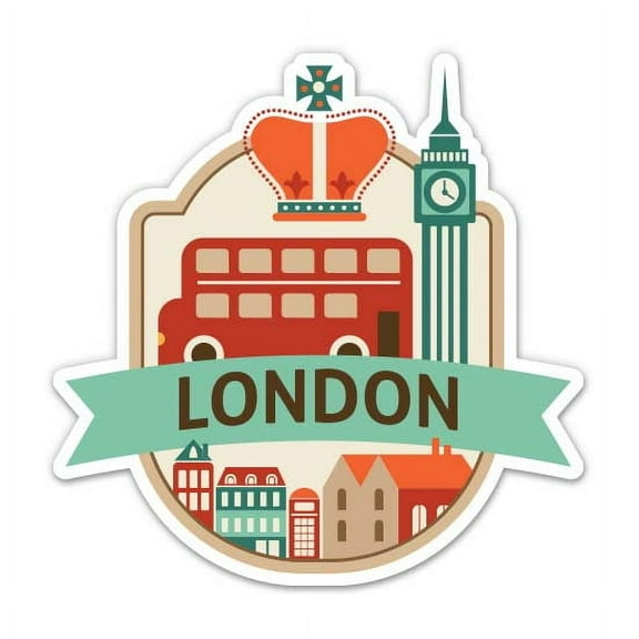 London England - 3" Vinyl Sticker - For Car Laptop Water Bottle Phone - Waterproof Decal