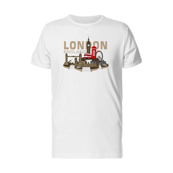 London, England City Map T-Shirt Men -Image by Shutterstock, Male Medium