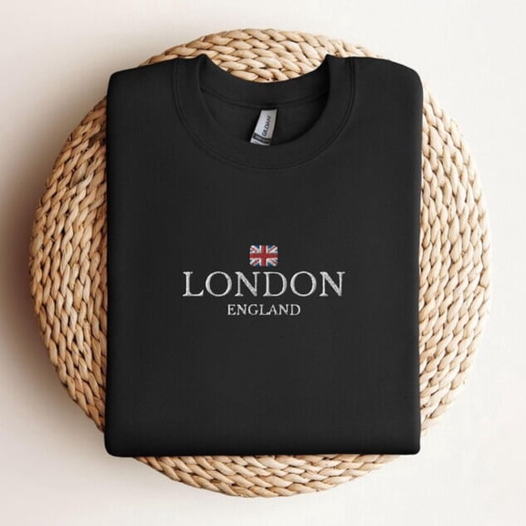 London England Embroidered Crewneck Sweatshirt, London Sweatshirt, England Sweatshirt, London England Sweatshirt, UK Britain Crewneck