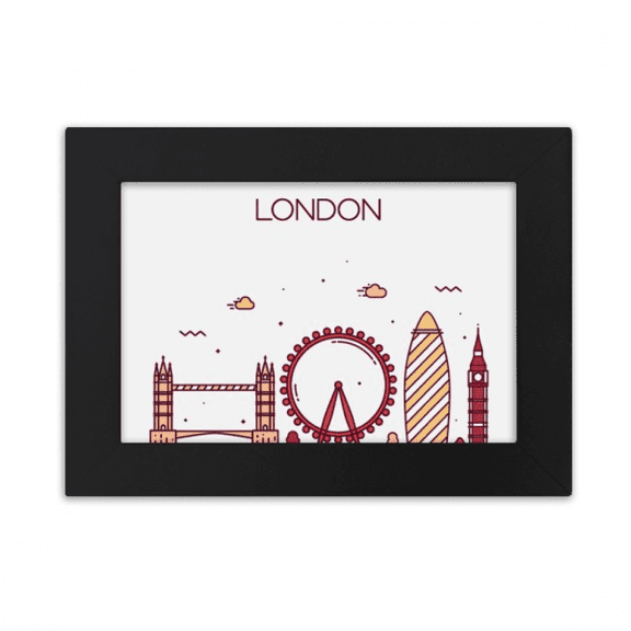 London England Flat Landmark Pattern Desktop Photo Frame Ornaments Picture Art Painting