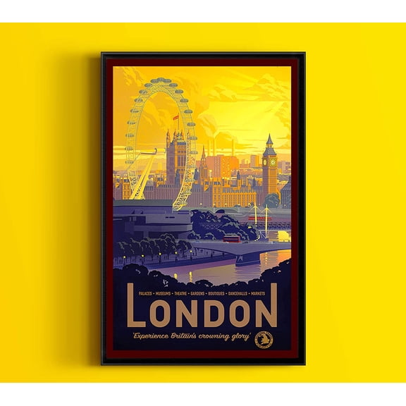 London England Great Britain S Crowning Glory Vintage Travel Poster Travel Vintage Poster Best Vintage Travel Posters 16 x 24 Inch Poster