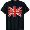 thumbnail image 1 of London England Great Britain United Kingdom Souvenir Flag T-Shirt mens t shirt，black，women，funny，misfits，men，journey，t-shirt, 1 of 4
