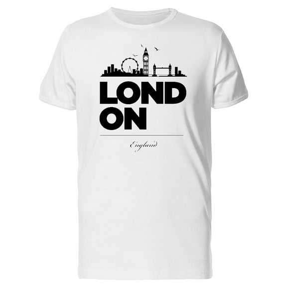 London England Skyline T-Shirt Men -Image by Shutterstock, Male Medium