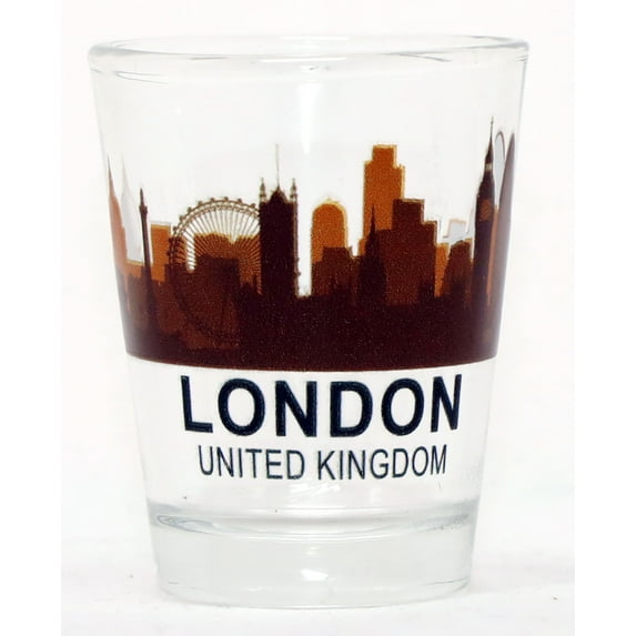 London England United Kingdom Sunset Skyline shot glass