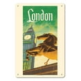 thumbnail image 1 of London England - Vintage Travel Poster by Bob Smith c.1953 - 8 x 12 inch Vintage Metal Tin Sign, 1 of 4