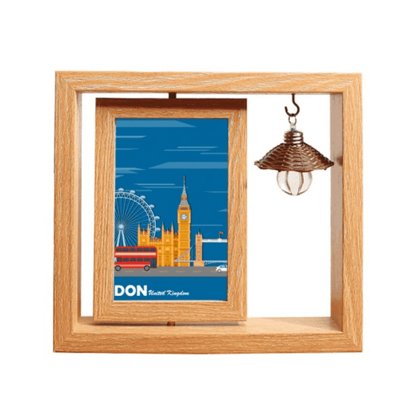 London Eye Double-Decker Buses Graffiti Wooden Rotating Picture Photo Frame 4x6