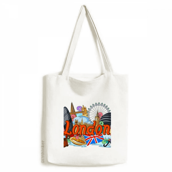 London Eye England Tote Canvas Bag Shopping Satchel Casual Handbag