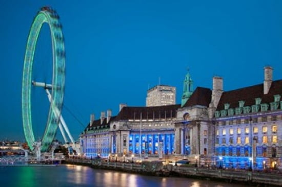 London Eye River Thames London England Canvas Art - Brian Jannsen DanitaDelimont (36 x 24)
