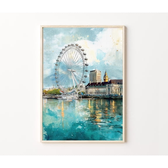 London Eye Thames River Skyline Home Decor