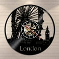 thumbnail image 1 of London Ferris Wheel Wall Decor Wall Watch London Eye Vinyl Record Wall Clock England Big Ben Decorative Modern Clock London Gift, 1 of 7