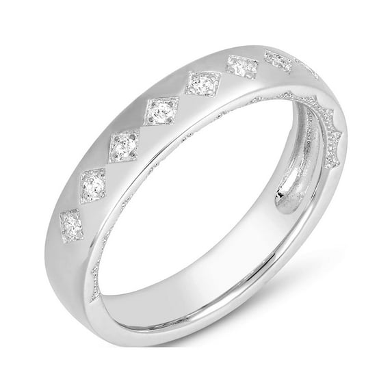 London Fine Jewelry 0.08 Carat Simple Wedding Bands, Wedding bands for women, Men's Wedding Bands, Dainty Engagement Rings on Solid 14K Gold (H Color, SI1-SI2 Clarity)