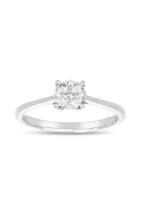 0.27 Carat Solitaire Cluster Diamond Ring, Engagement Rings for Women, Wedding Rings for Women, Anniversary Bands for Women on Solid 14K Gold (H-I Color, VS-SI Clarity)