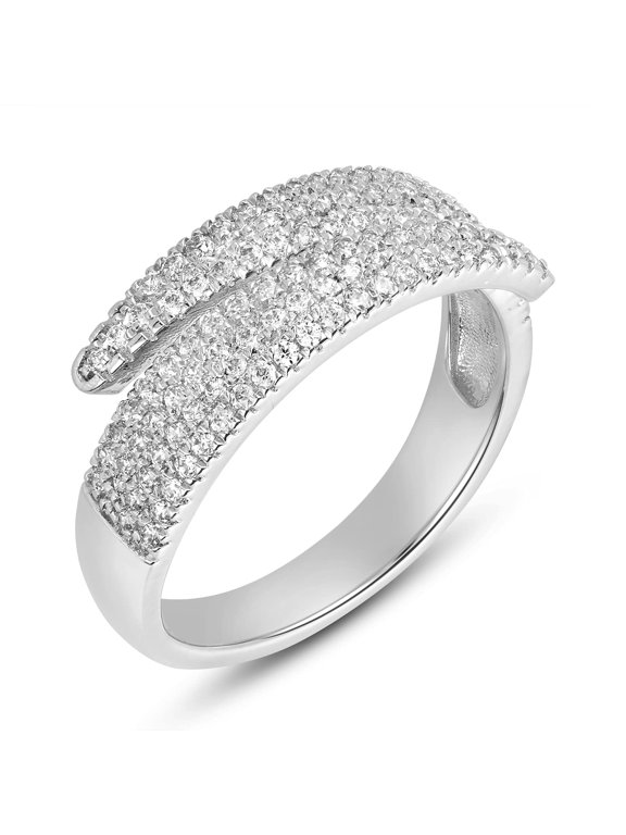 0.37 Carat Diamond Claw Cuff Ring, Diamond Stacking Ring, Statement Jewelry, Dainty Diamond Cluster Ring for Women on Solid 14K Gold (H Color, SI1-SI2 Clarity)