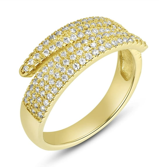 London Fine Jewelry 0.37 Carat Diamond Claw Cuff Ring, Diamond Stacking Ring, Statement Jewelry, Dainty Diamond Cluster Ring for Women on Solid 14K Gold (H Color, SI1-SI2 Clarity)