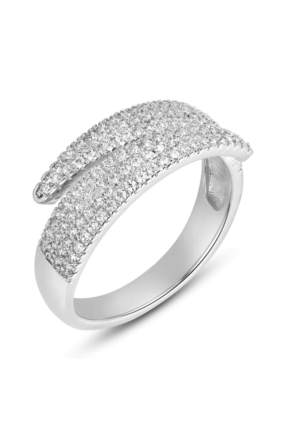 0.37 Carat Diamond Claw Cuff Ring, Diamond Stacking Ring, Statement Jewelry, Dainty Diamond Cluster Ring for Women on Solid 14K Gold (H Color, SI1-SI2 Clarity)