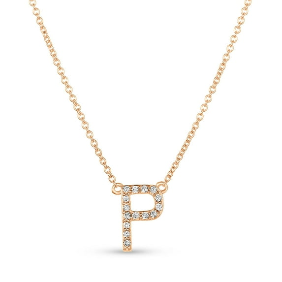 London Fine Jewelry All Letters from A-Z 0.15 CTTW Natural Diamond Initial Necklaces for Women, Monogram Letter Necklace 16"~20" Extendable 14K Gold Chain (H Color, SI1-SI2 Clarity)