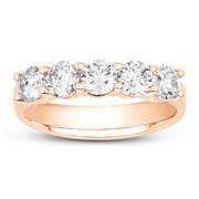 LONDON FINE JEWELRY Diamond 5 Stone Anniversary Rings for Women on Solid 14K Gold