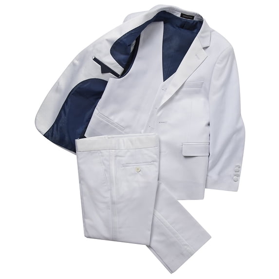 London Fog Boy's L27000-1 3 Piece Formal Tuxedo-White - 12