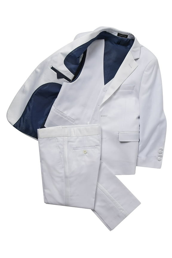 Boy's L27000-1 3 Piece Formal Tuxedo-White - 7