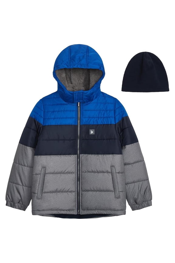 Boys' Little Active Puffer Jacket Winter Coat, Blue Steel, 5-6