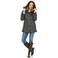 thumbnail image 1 of London Fog Faux Fur Neckline Hooded Puffer Coat - Gun Metal - X-Large, 1 of 3
