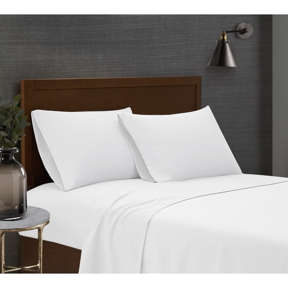 London Fog Garment Wash Solid Sheet Set White Split King