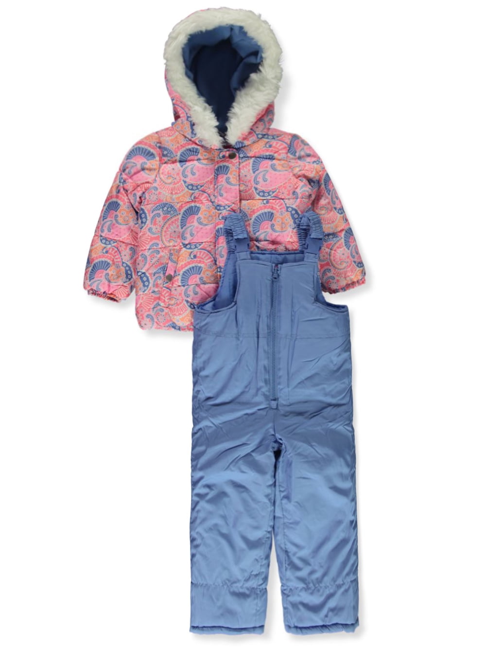 London Fog Girls' 2Piece Snow Pants Paisley Jacket Set Outfit