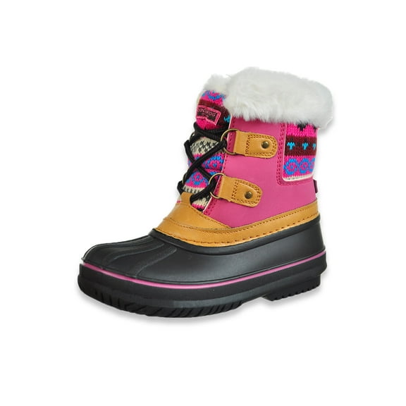 London Fog Girls' Tottenham Boots - brown/fuchsia, 12 toddler