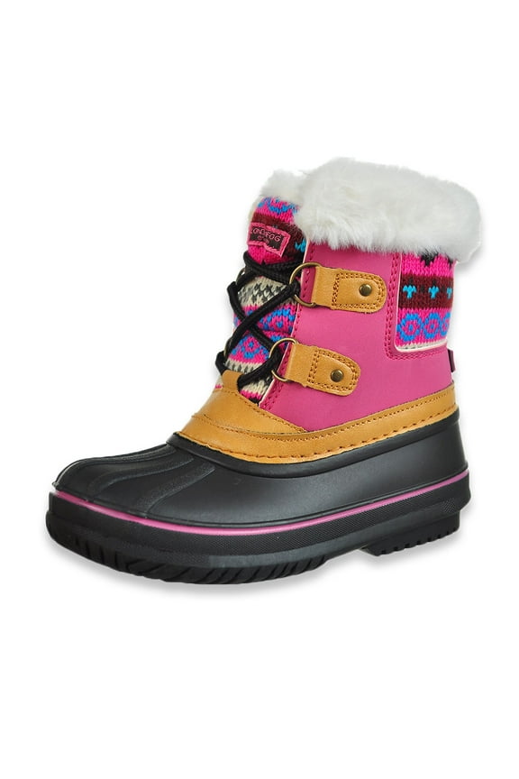 Girls' Tottenham Boots - brown/fuchsia, 12 toddler