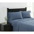 thumbnail image 1 of London Fog - King 4 Piece Sheet + Pillowcase Set - Solid Flannel Collection, 100% Cotton - Blue, 1 of 4