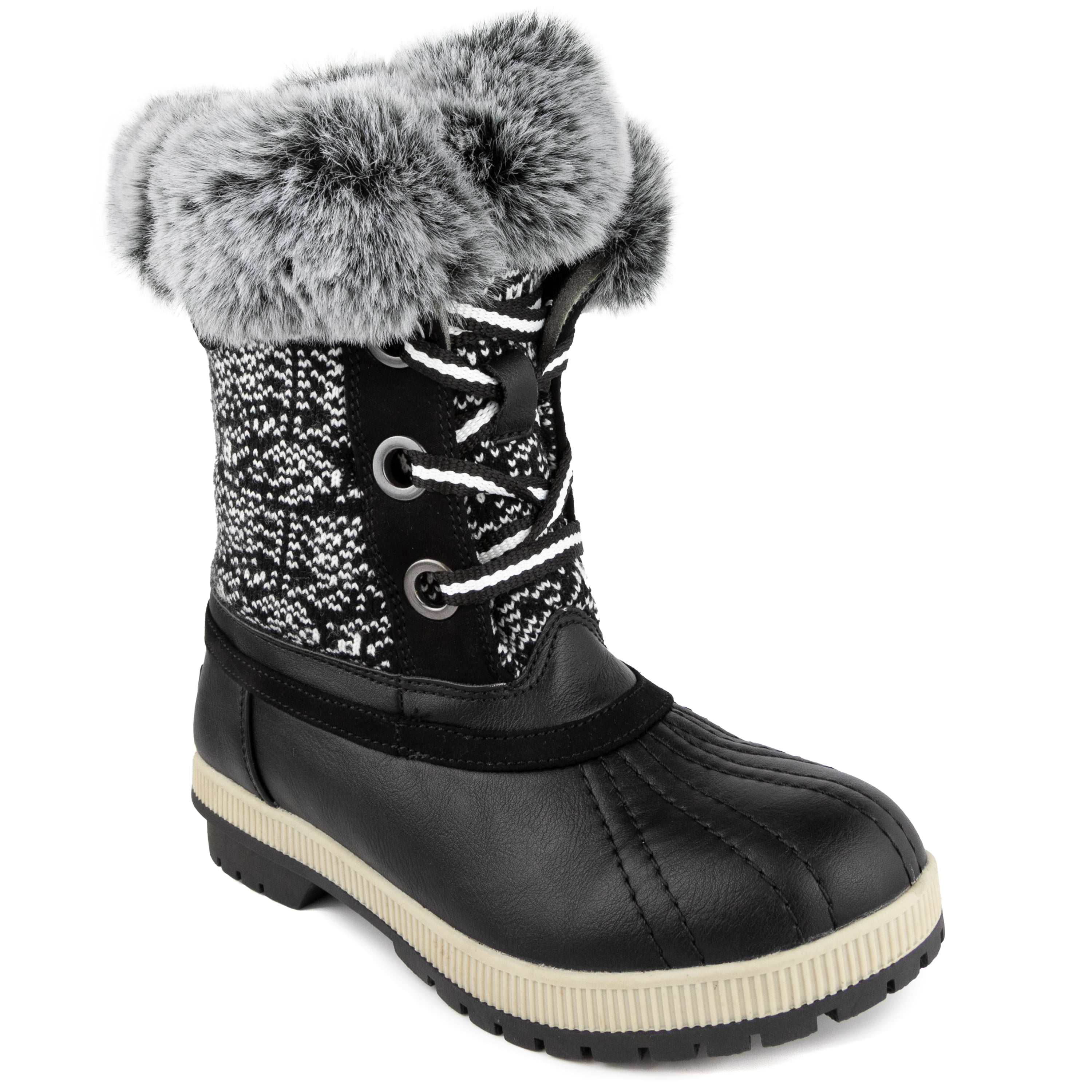 London fog piper faux fur trimmed waterproof boots hotsell