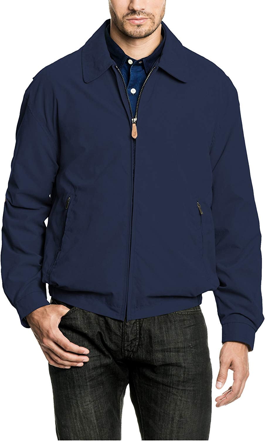 London Fog Men s Auburn Zip Front Golf Jacket Blue M Walmart
