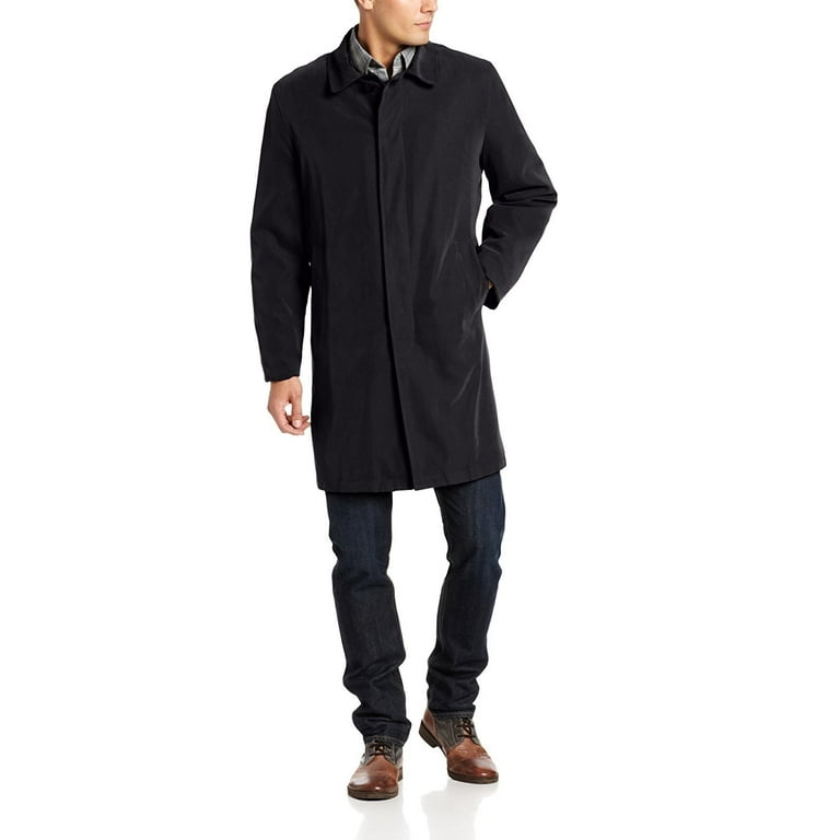 London Fog Men's Durham Rain Coat, Black, 36 Regular