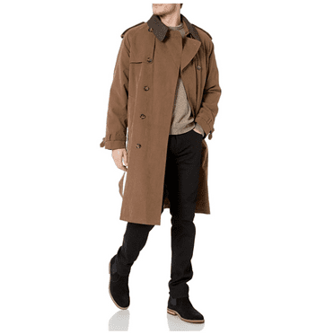 London Fog Men's Iconic Trench Coat, British Khaki, 44 Long