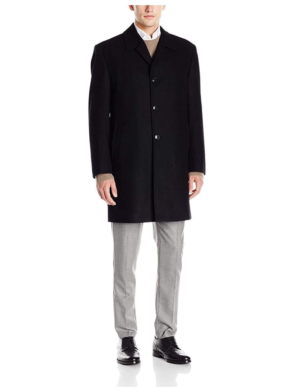 Mens Wool Blend Single Breasted Top Coat